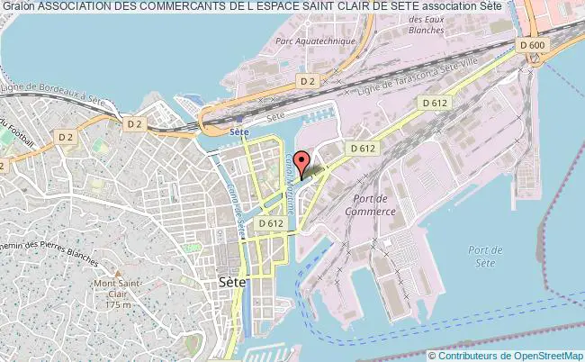 plan association Association Des Commercants De L Espace Saint Clair De Sete Sète
