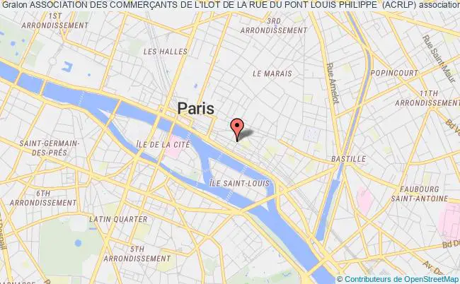 plan association Association Des CommerÇants De L'ilot De La Rue Du Pont Louis Philippe  (acrlp) PARIS