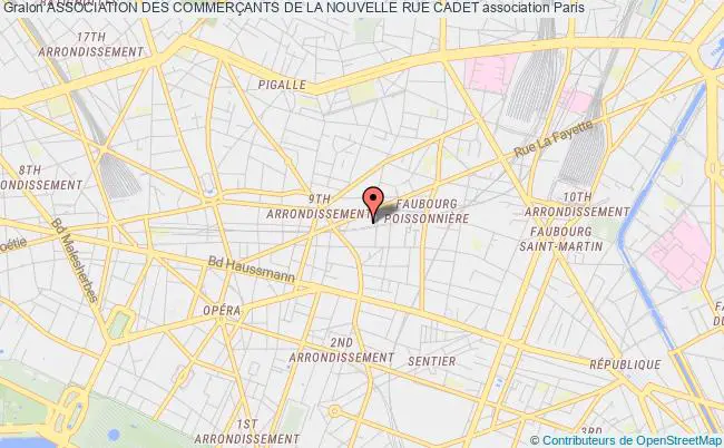plan association Association Des CommerÇants De La Nouvelle Rue Cadet Paris 9e