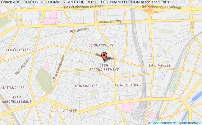 plan association Association Des Commercants De La Rue  Ferdinand Flocon PARIS