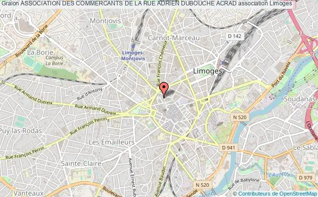 plan association Association Des Commercants De La Rue Adrien Dubouche Acrad Limoges