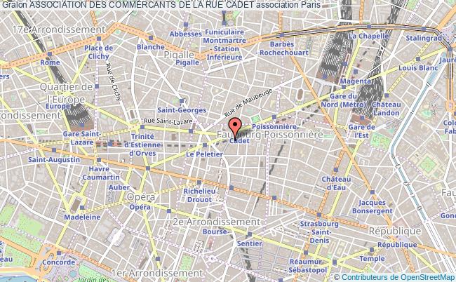 plan association Association Des Commercants De La Rue Cadet Paris