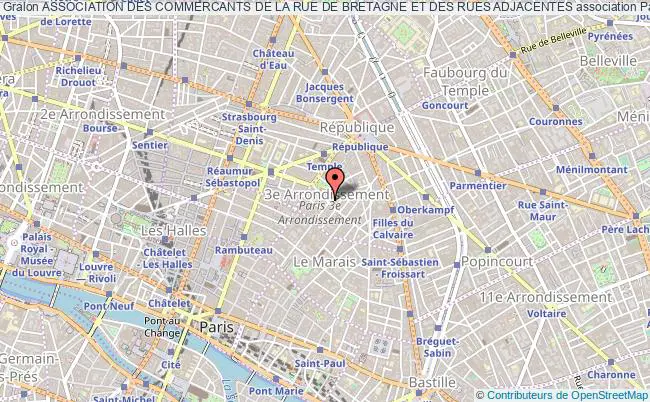 plan association Association Des Commercants De La Rue De Bretagne Et Des Rues Adjacentes Paris