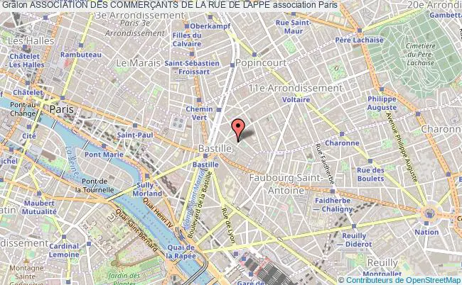plan association Association Des CommerÇants De La Rue De Lappe Paris 11e