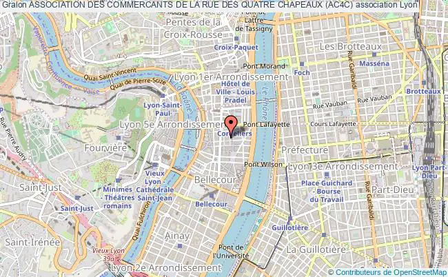 plan association Association Des Commercants De La Rue Des Quatre Chapeaux (ac4c) Lyon 2e Arrondissement