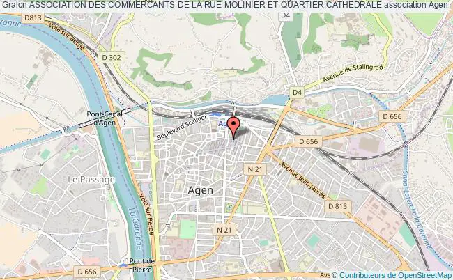 plan association Association Des Commercants De La Rue Molinier Et Quartier Cathedrale Agen