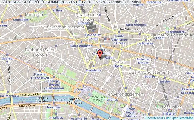 plan association Association Des Commercants De La Rue Vignon Paris