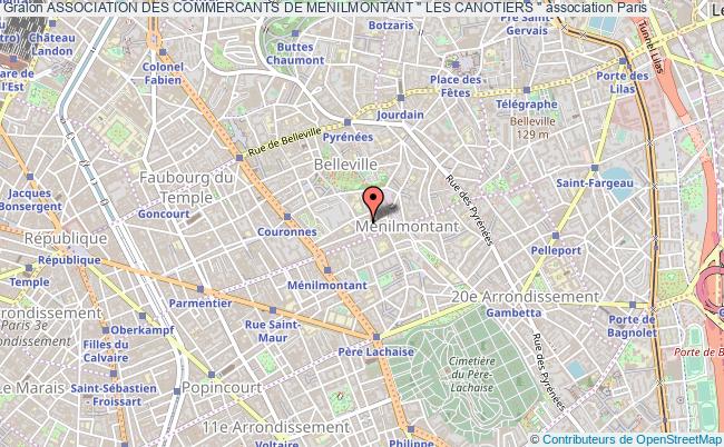 plan association Association Des Commercants De Menilmontant " Les Canotiers " Paris