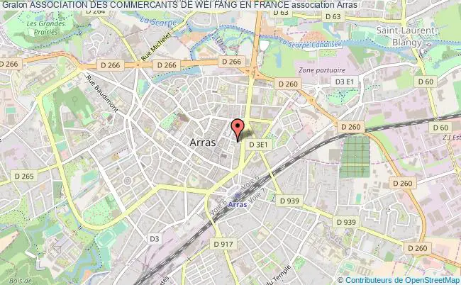 plan association Association Des Commercants De Wei Fang En France Arras