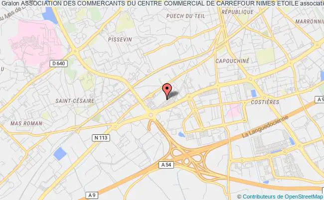 plan association Association Des Commercants Du Centre Commercial De Carrefour Nimes Etoile Nîmes