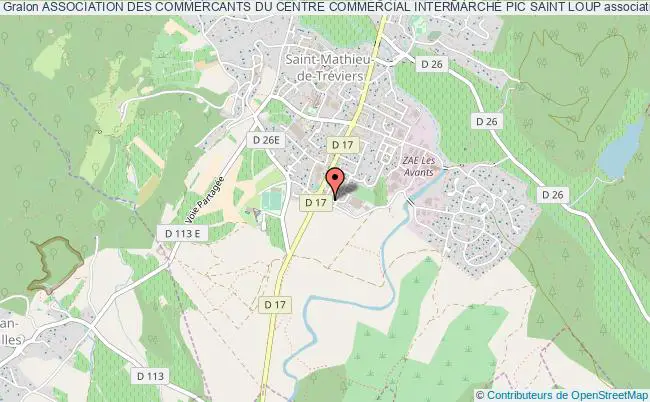 plan association Association Des Commercants Du Centre Commercial IntermarchÉ Pic Saint Loup Saint-Mathieu-de-Tréviers