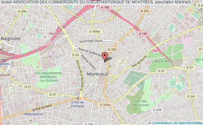 plan association Association Des Commercants Du Coeur Historique De Montreuil Montreuil