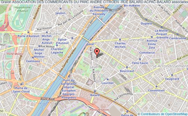 plan association Association Des Commercants Du Parc Andre Citroen -rue Balard Acpac-balard Paris