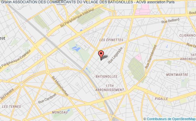 plan association Association Des Commercants Du Village Des Batignolles - Acvb Paris