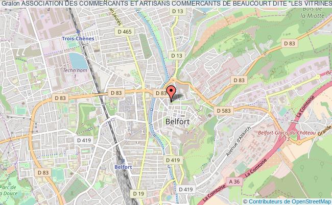 plan association Association Des Commercants Et Artisans Commercants De Beaucourt Dite "les Vitrines De Beaucourt" Belfort