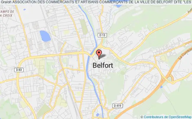 plan association Association Des Commercants Et Artisans CommerÇants De La Ville De Belfort Dite "les Vitrines De Belfort" Belfort Cedex