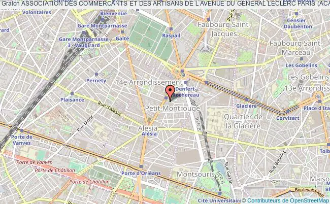 plan association Association Des Commercants Et Des Artisans De L Avenue Du General Leclerc Paris (acagl14) Paris 14e