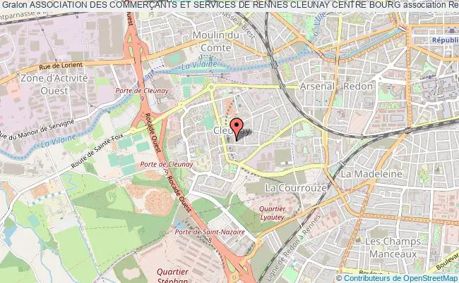 plan association Association Des CommerÇants Et Services De Rennes Cleunay Centre Bourg Rennes