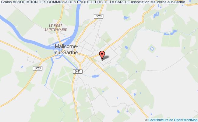 plan association Association Des Commissaires EnquÊteurs De La Sarthe Malicorne-sur-Sarthe