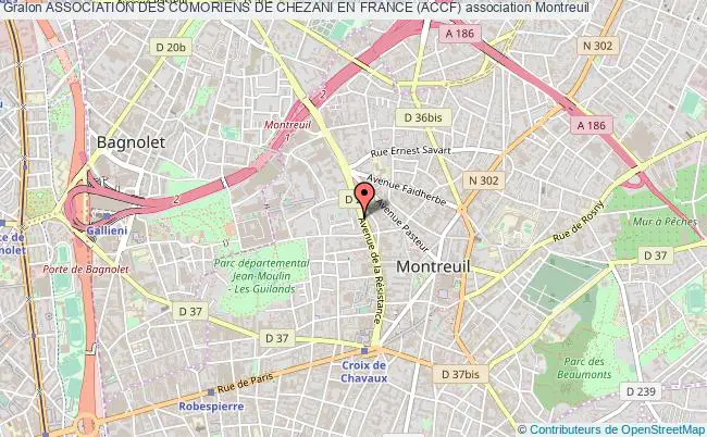 plan association Association Des Comoriens De Chezani En France (accf) Montreuil