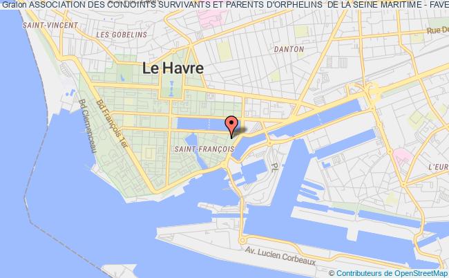 plan association Association Des Conjoints Survivants Et Parents D'orphelins  De La Seine Maritime - Favec 76 Le Havre