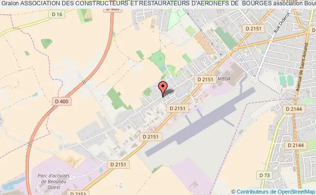 plan association Association Des Constructeurs Et Restaurateurs D'aeronefs De  Bourges Bourges