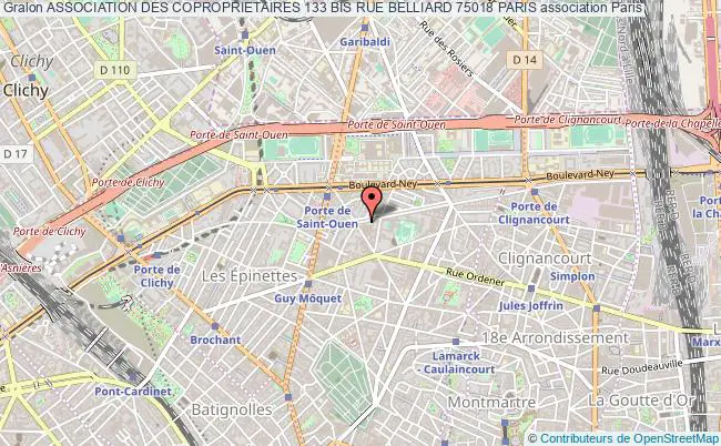 plan association Association Des Coproprietaires 133 Bis Rue Belliard 75018 Paris Paris