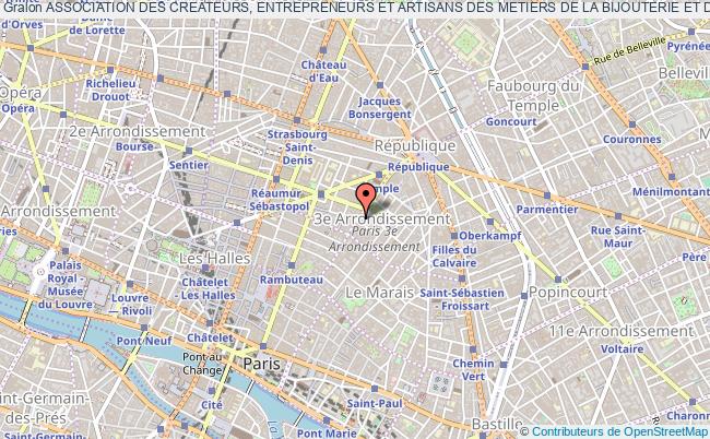 plan association Association Des Createurs, Entrepreneurs Et Artisans Des Metiers De La Bijouterie Et De L'horlogerie Du 3eme Arrondissement De Paris Paris