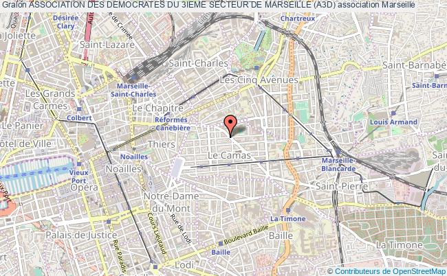 plan association Association Des Democrates Du 3ieme Secteur De Marseille (a3d) Marseille