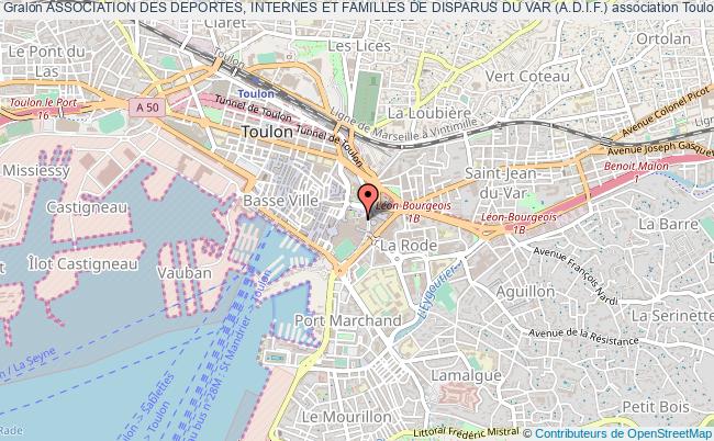 plan association Association Des Deportes, Internes Et Familles De Disparus Du Var (a.d.i.f.) Toulon