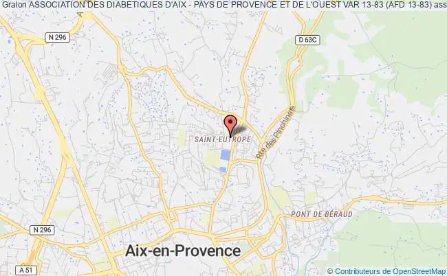 plan association Association Des Diabetiques D'aix - Pays De Provence Et De L'ouest Var 13-83 (afd 13-83) Aix-en-Provence