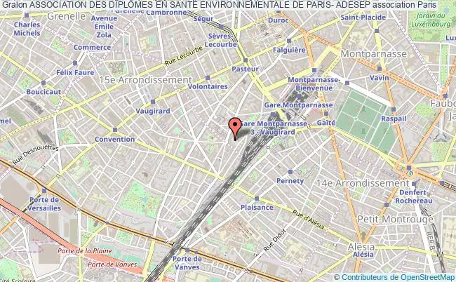 plan association Association Des DiplÔmes En Sante Environnementale De Paris- Adesep Paris