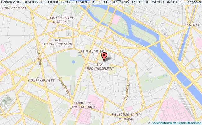 plan association Association Des Doctorant.e.s MobilisÉ.e.s Pour L'universitÉ De Paris 1  (mobdoc) PARIS