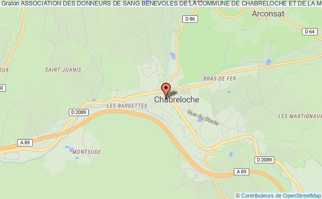 plan association Association Des Donneurs De Sang Benevoles De La Commune De Chabreloche Et De La Montagne Thiernoise Chabreloche