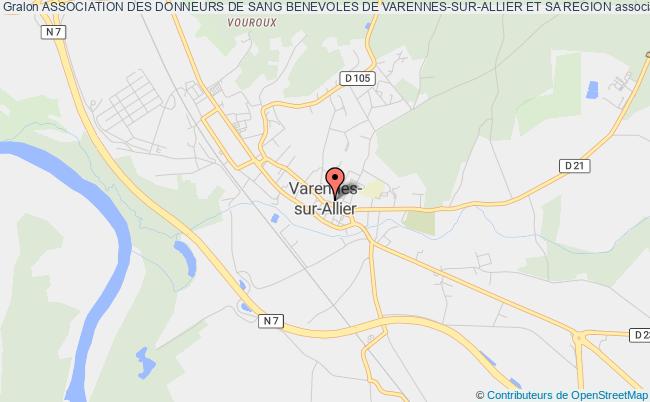plan association Association Des Donneurs De Sang Benevoles De Varennes-sur-allier Et Sa Region Varennes-sur-Allier
