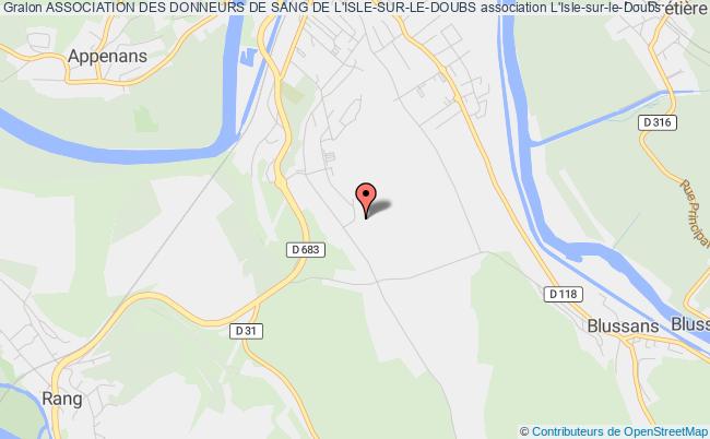 plan association Association Des Donneurs De Sang De L'isle-sur-le-doubs L'   Isle-sur-le-Doubs