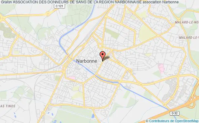 plan association Association Des Donneurs De Sang De La Region Narbonnaise Narbonne