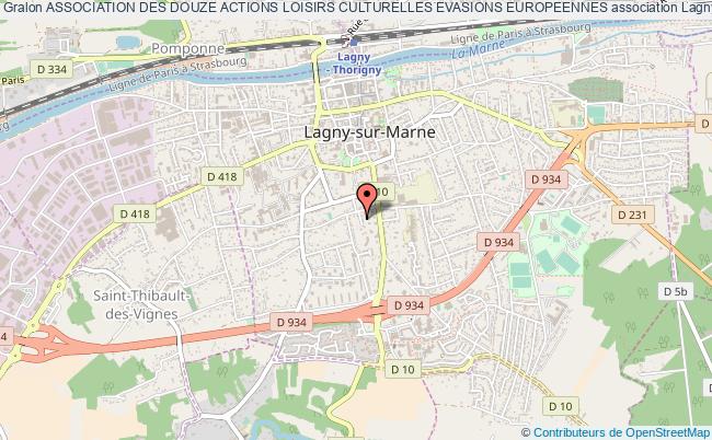 plan association Association Des Douze Actions Loisirs Culturelles Evasions Europeennes Lagny-sur-Marne