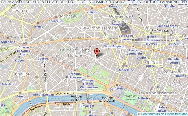 plan association Association Des Eleves De L'ecole De La Chambre Syndicale De La Couture Parisienne Bde Saint Roch Paris