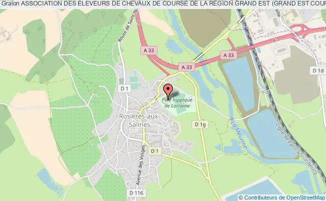 plan association Association Des Éleveurs De Chevaux De Course De La RÉgion Grand Est (grand Est Courses) Rosières-aux-Salines
