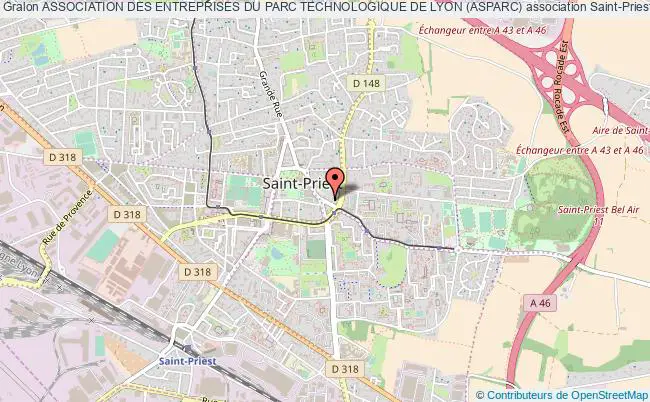 plan association Association Des Entreprises Du Parc Technologique De Lyon (asparc) Saint-Priest
