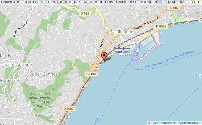 plan association Association Des Etablissements Balneaires Riverains Du Domaine Public Maritime Du Littoral Azureen Golfe Juan