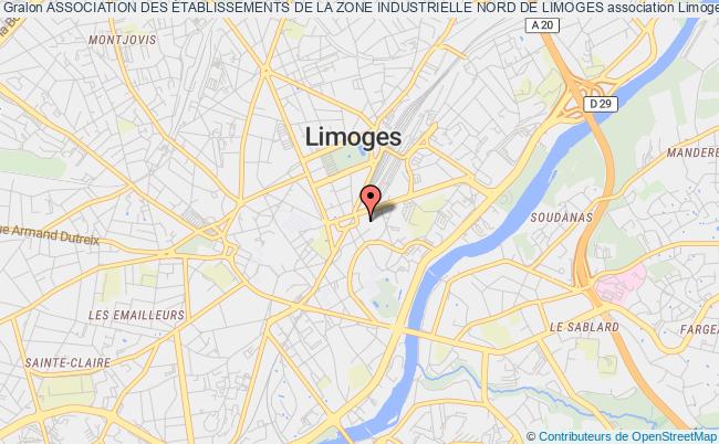 plan association Association Des Établissements De La Zone Industrielle Nord De Limoges Limoges