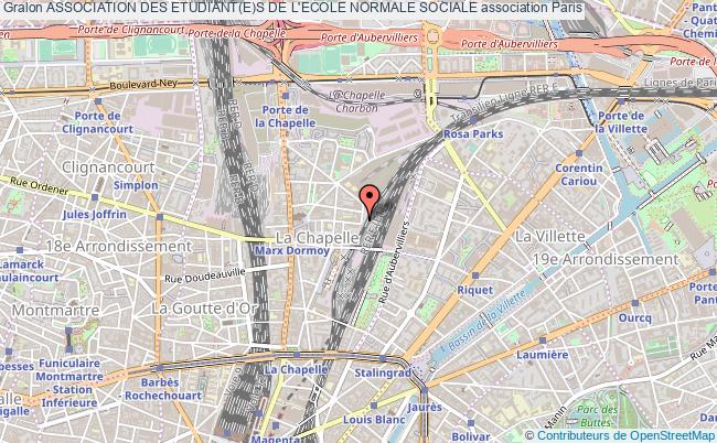 plan association Association Des Etudiant(e)s De L'ecole Normale Sociale Paris 18e