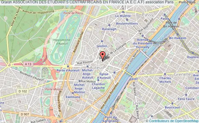 plan association Association Des Etudiants Centrafricains En France (a.e.c.a.f) PARIS