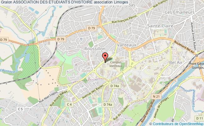 plan association Association Des Étudiants D'histoire Limoges