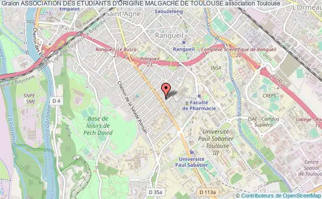 plan association Association Des Etudiants D'origine Malgache De Toulouse Toulouse