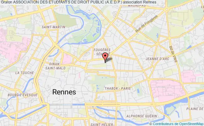 plan association Association Des Etudiants De Droit Public (a.e.d.p.) Rennes Cedex