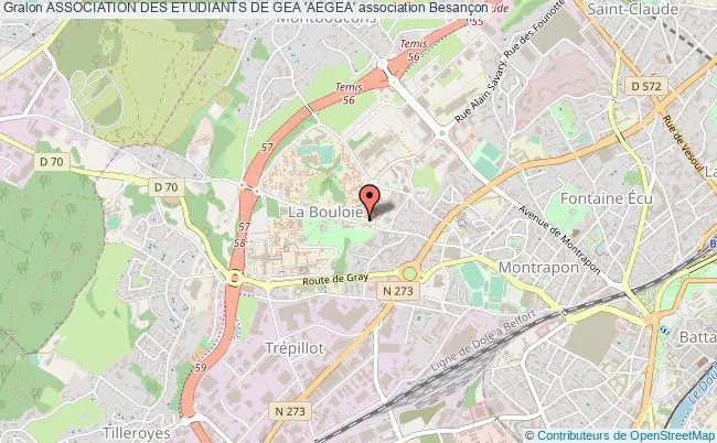 plan association Association Des Etudiants De Gea 'aegea' Besançon
