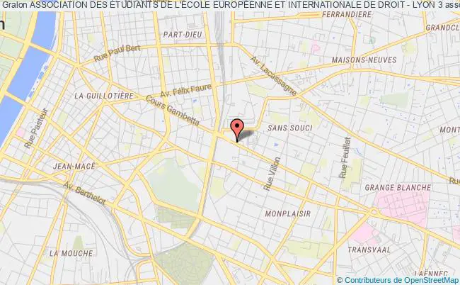 plan association Association Des Étudiants De L'École EuropÉenne Et Internationale De Droit - Lyon 3 Lyon 8